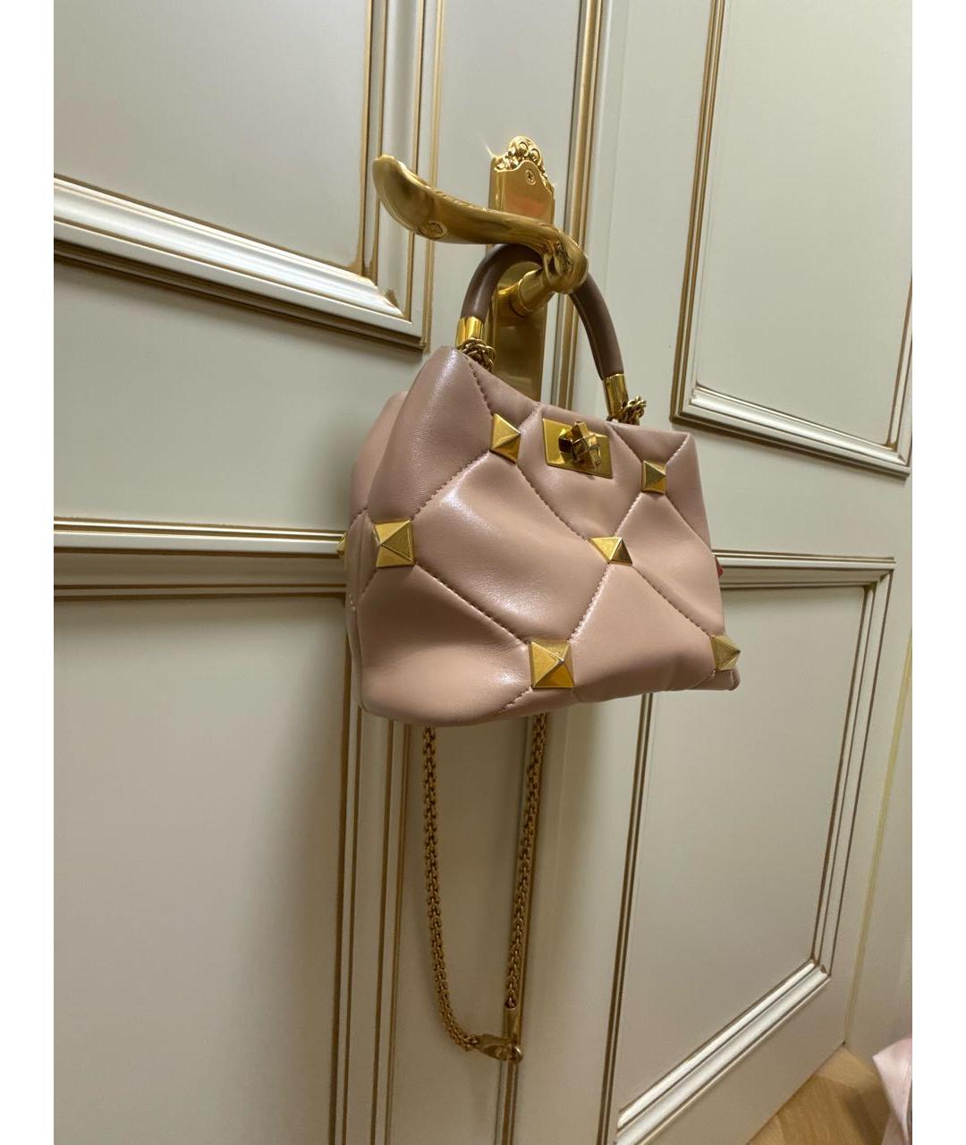 VALENTINO Бежевая кожаная сумка через плечо, фото 3