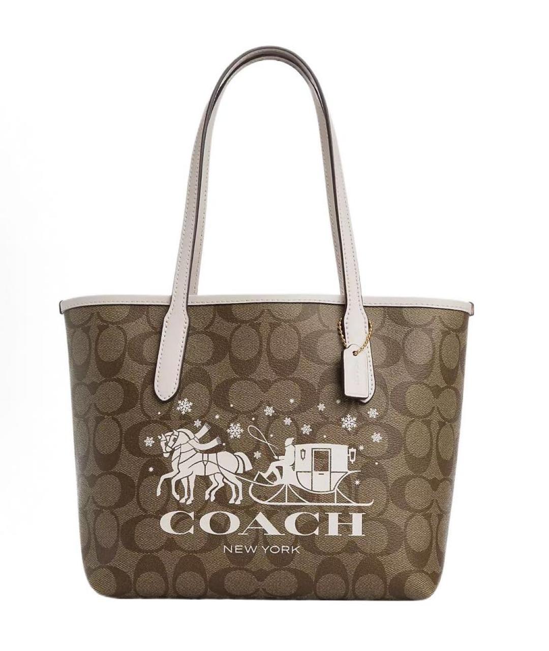 COACH Коричневая сумка тоут, фото 8