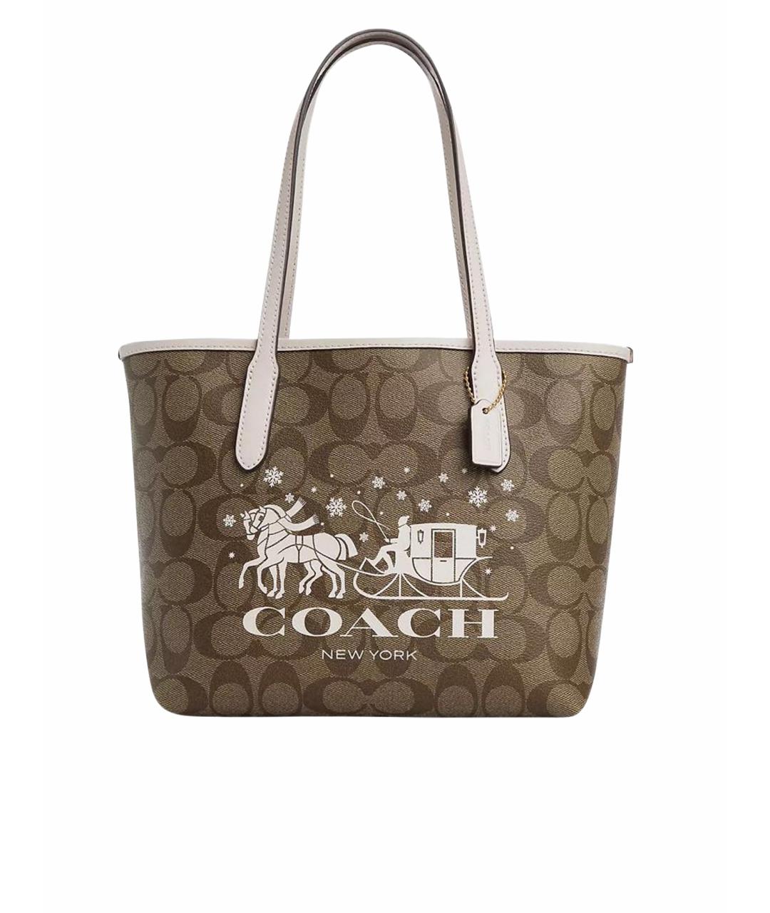 COACH Коричневая сумка тоут, фото 1
