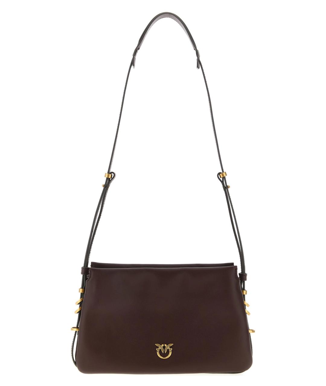 PINKO Коричневая кожаная сумка через плечо, фото 1
