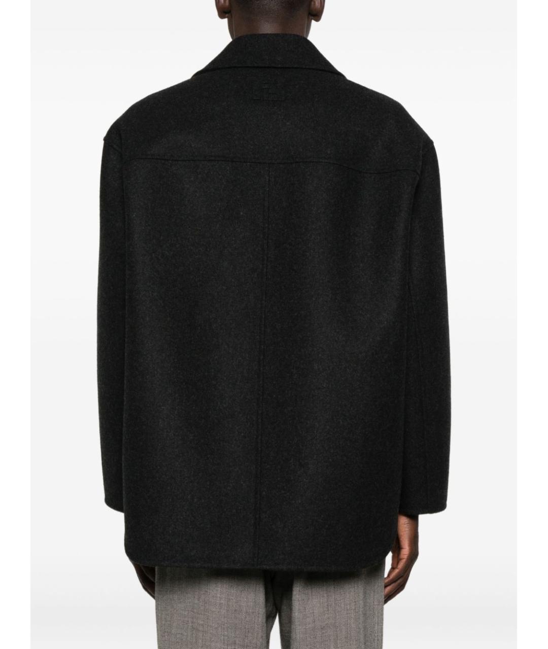 FENDI Черное шерстяное пальто, фото 3