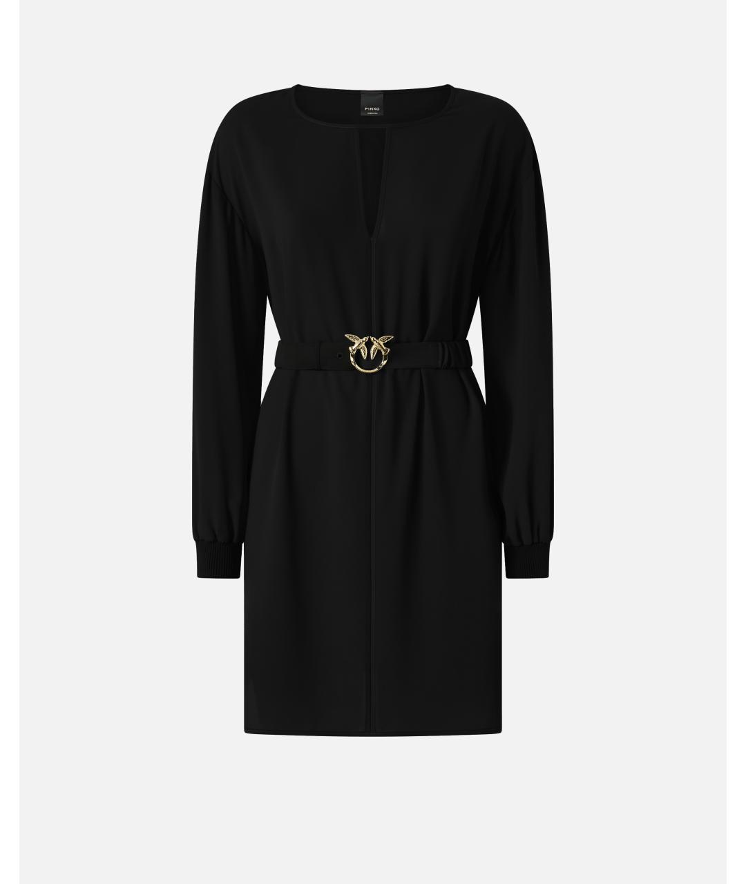 PINKO Черное полиэстеровое повседневное платье, фото 4