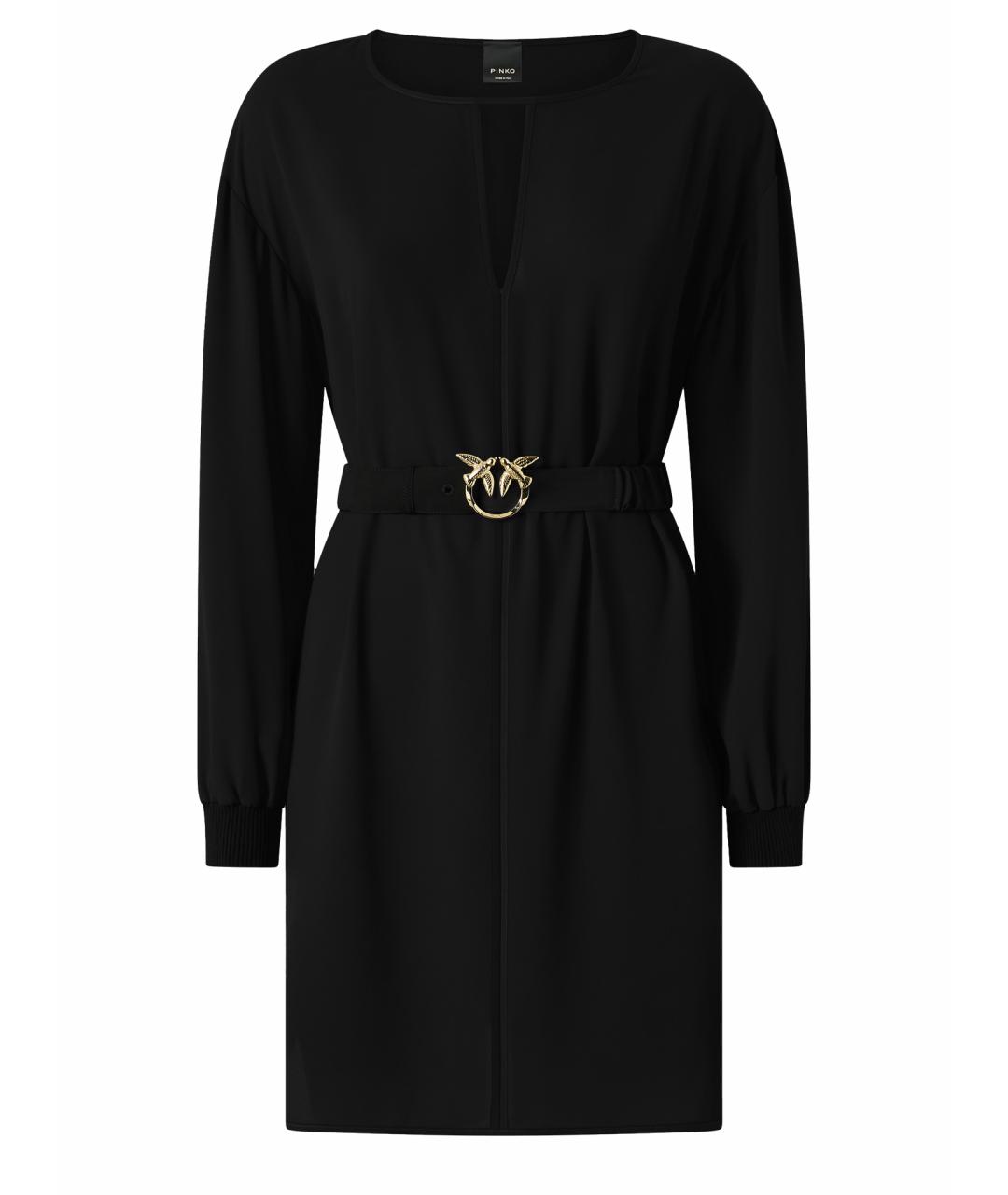 PINKO Черное полиэстеровое повседневное платье, фото 1