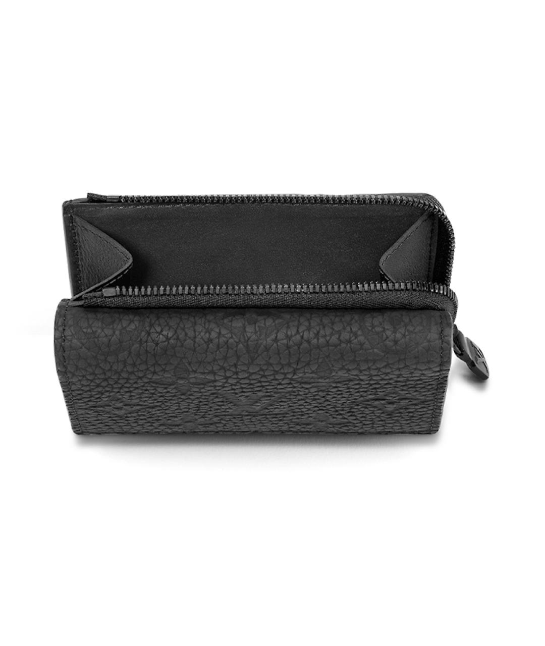 LOUIS VUITTON Черный кожаный кошелек, фото 4