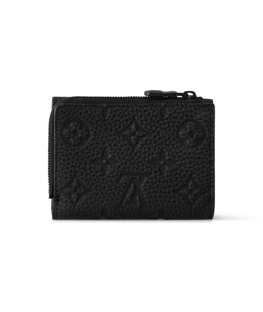 LOUIS VUITTON Черный кожаный кошелек, фото 3