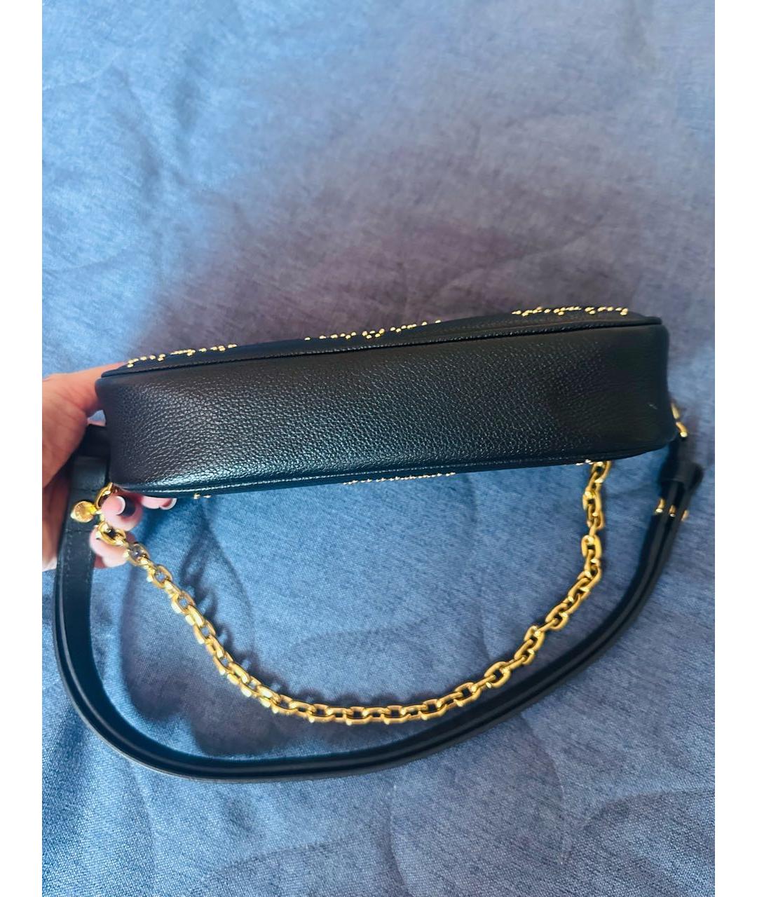 LOUIS VUITTON Черная кожаная сумка с короткими ручками, фото 4
