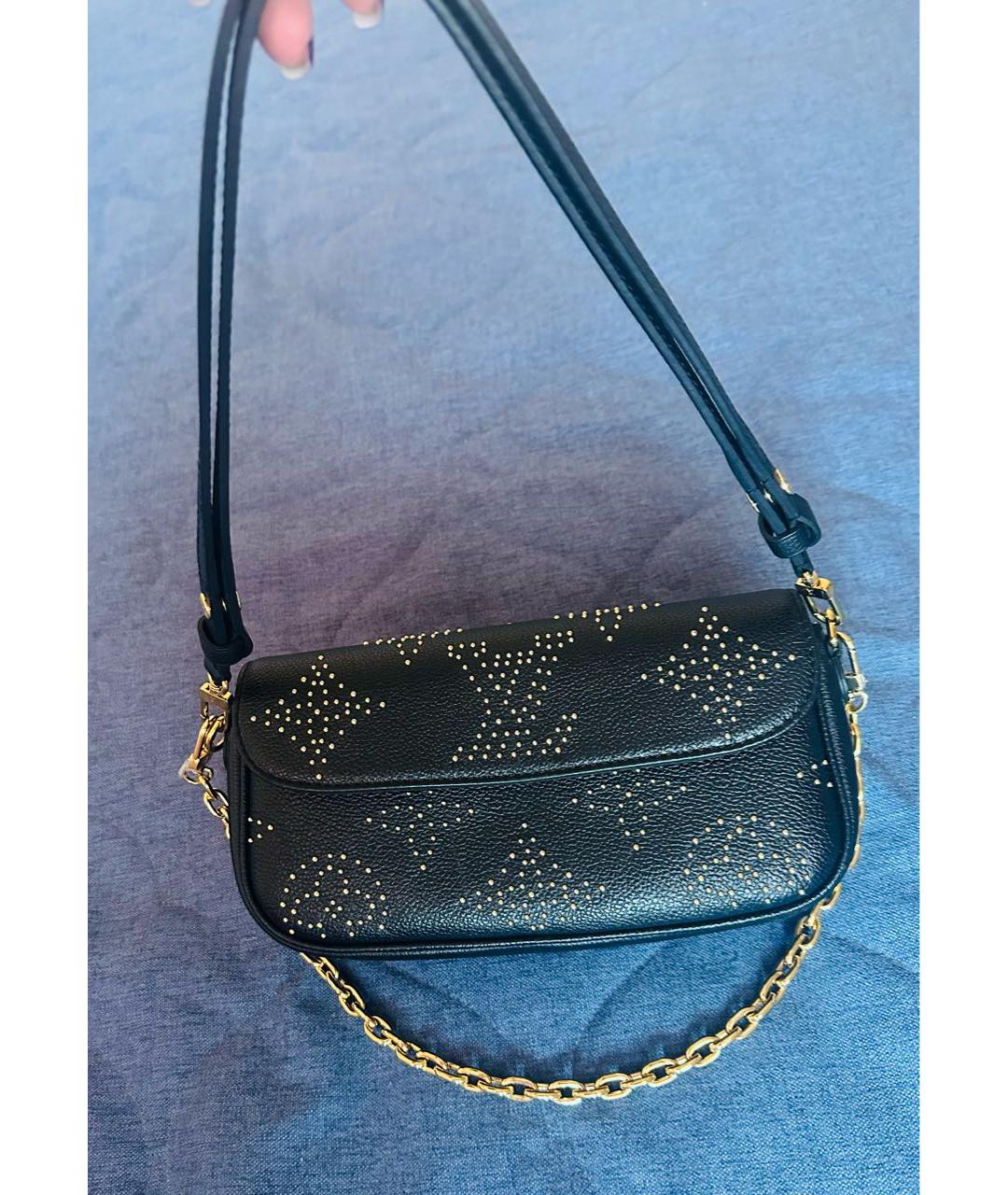 LOUIS VUITTON Черная кожаная сумка с короткими ручками, фото 6