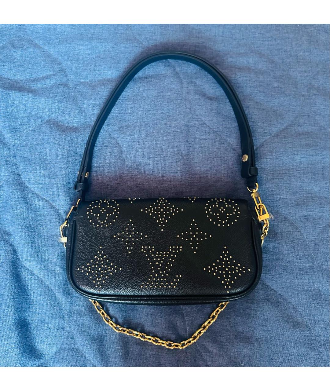 LOUIS VUITTON Черная кожаная сумка с короткими ручками, фото 2