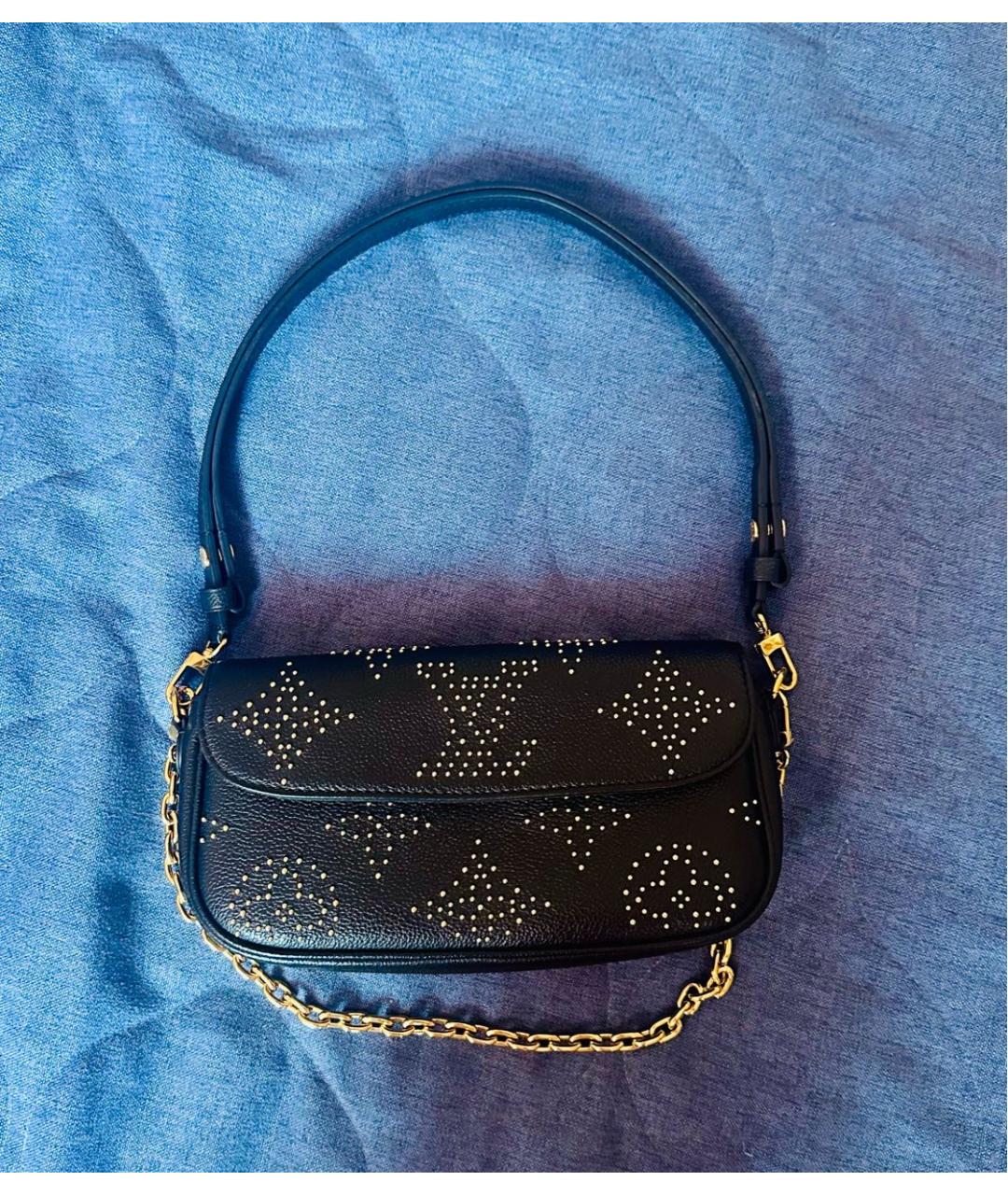 LOUIS VUITTON Черная кожаная сумка с короткими ручками, фото 7