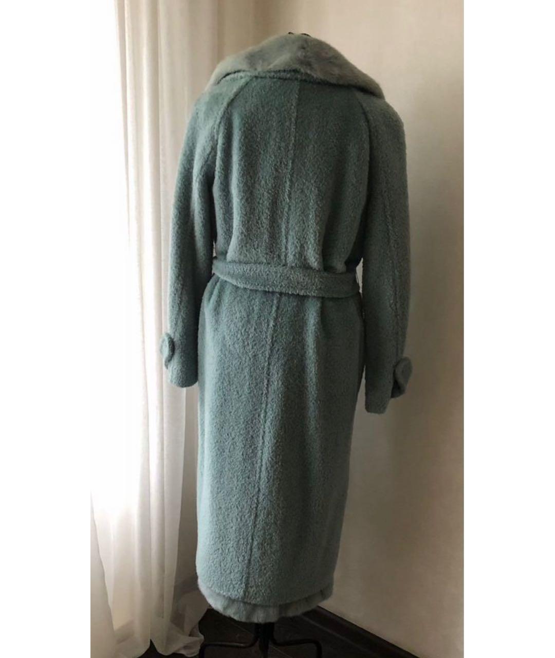 MAX MARA Бирюзовое меховое пальто, фото 3