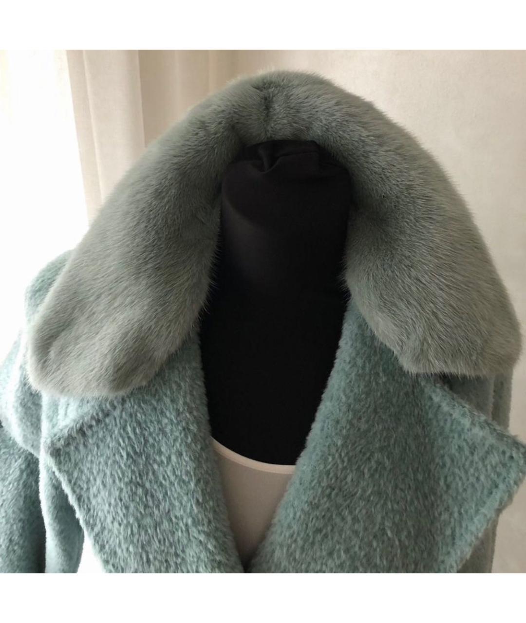 MAX MARA Бирюзовое меховое пальто, фото 2