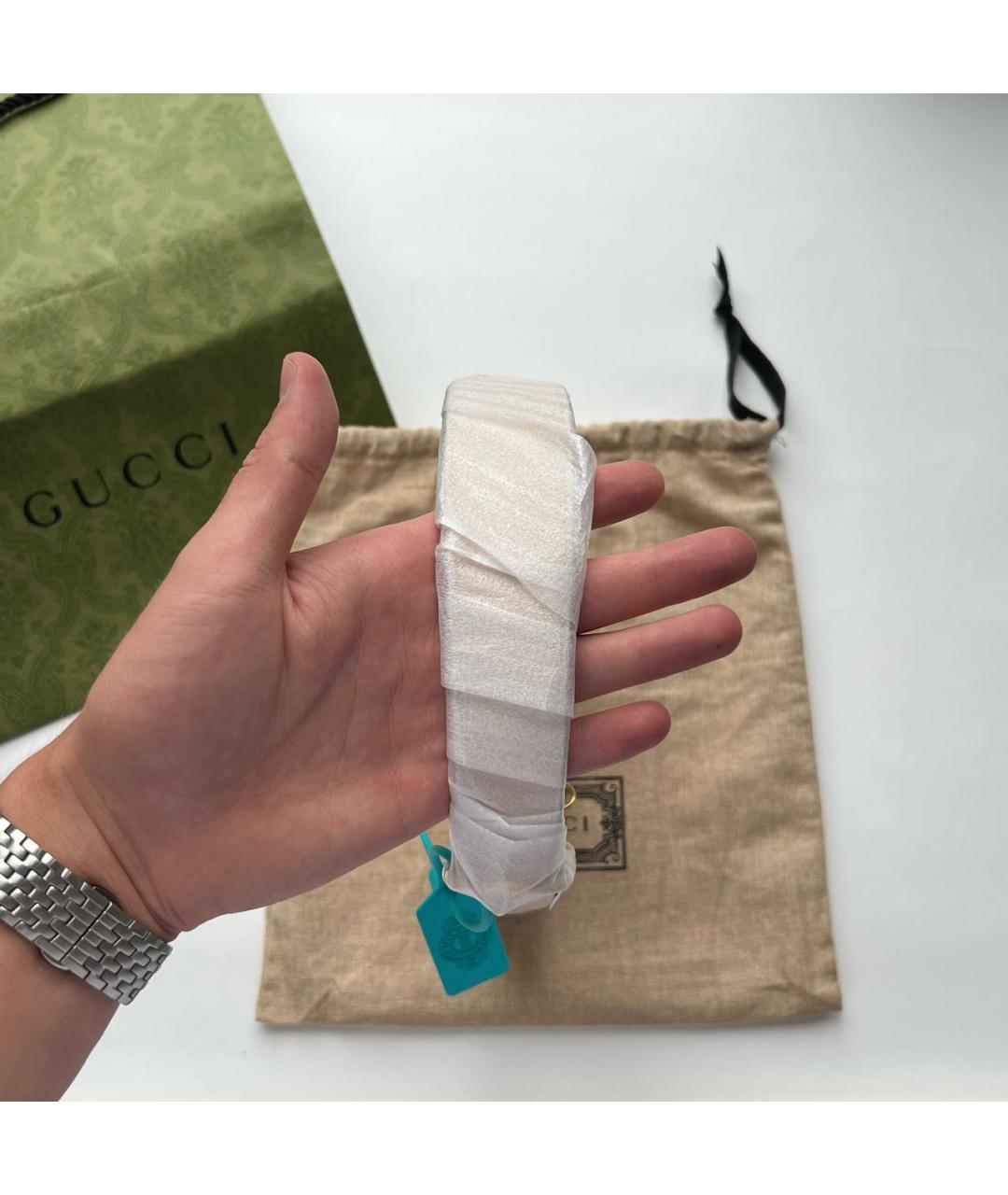 GUCCI Бежевая кожаная сумка с короткими ручками, фото 6