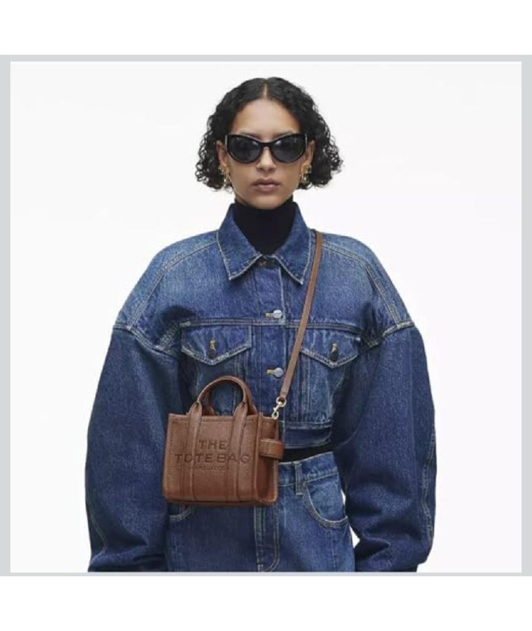 MARC JACOBS Коричневая кожаная сумка тоут, фото 4
