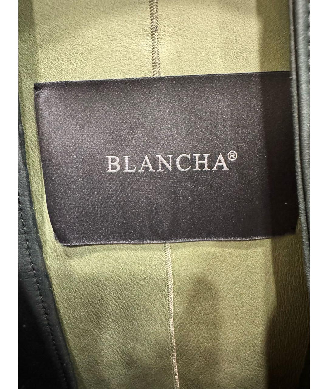 BLANCHA Зеленая кожаная дубленка, фото 3