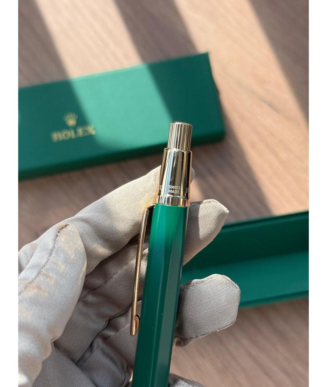 ROLEX Зеленая пластиковая шариковая ручка, фото 3