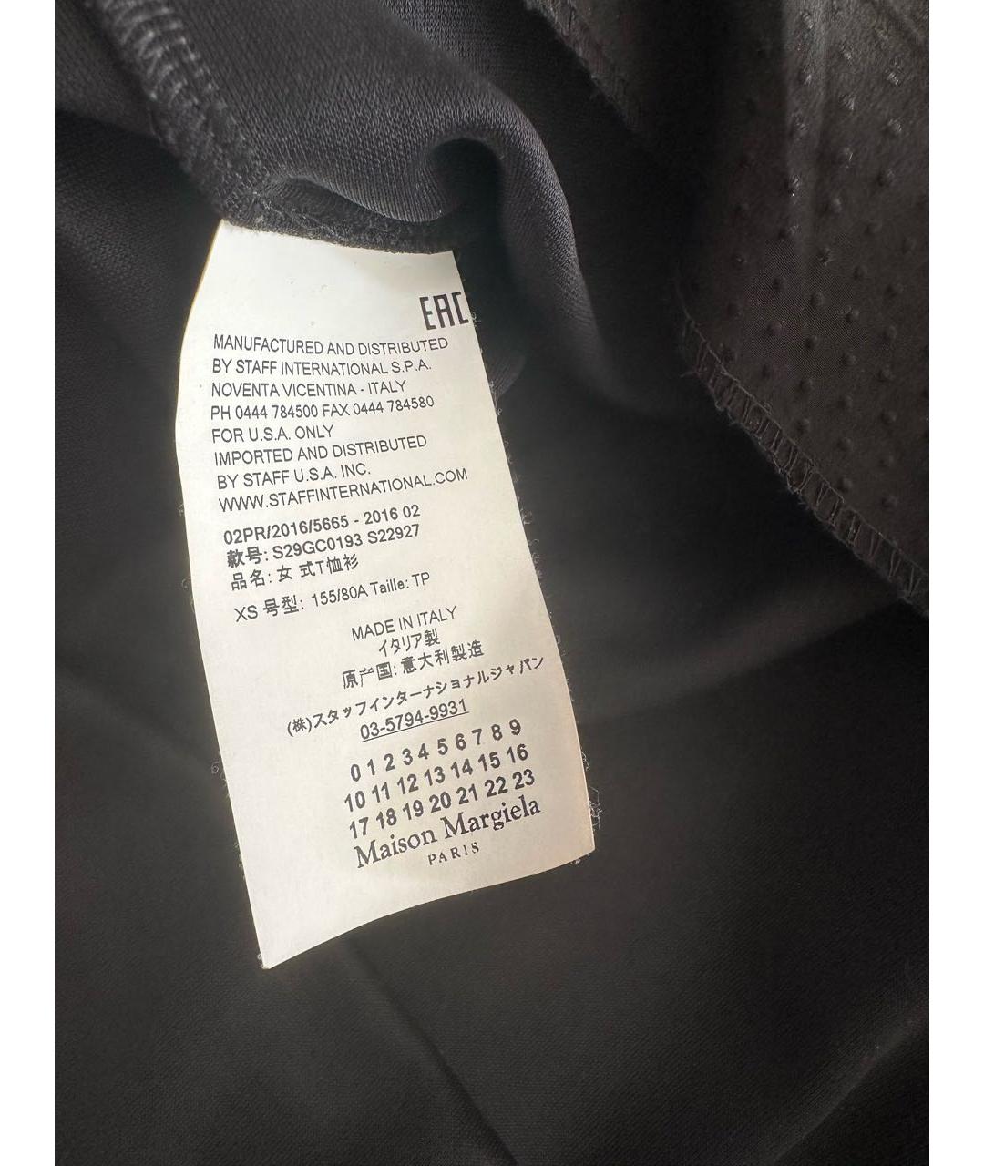 MAISON MARGIELA Черная вискозная футболка, фото 3