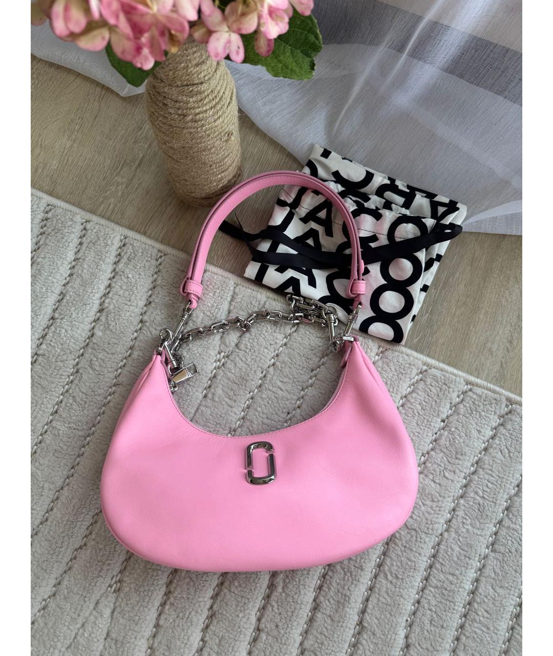 MARC JACOBS Розовая кожаная сумка с короткими ручками, фото 9