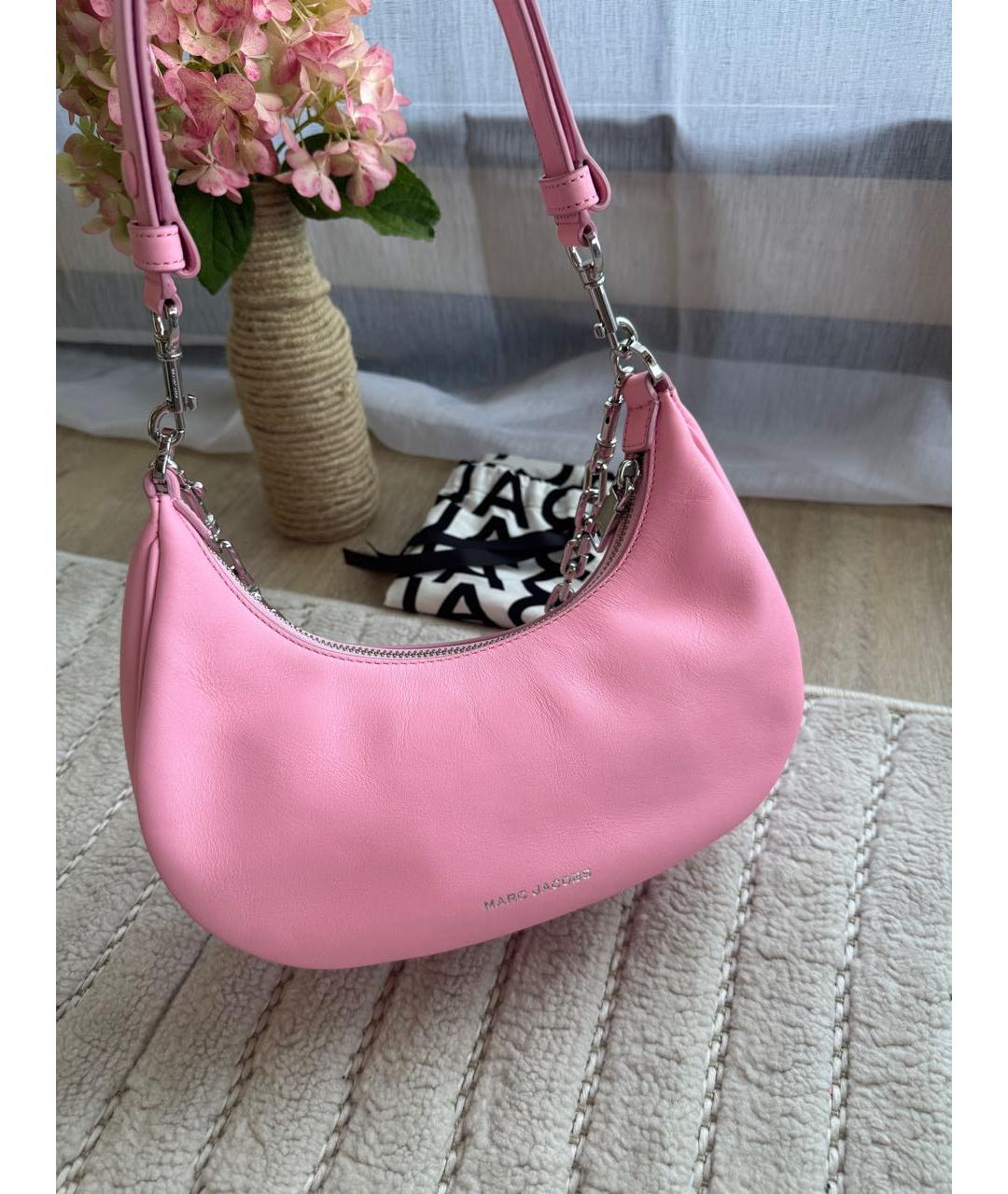 MARC JACOBS Розовая кожаная сумка с короткими ручками, фото 3