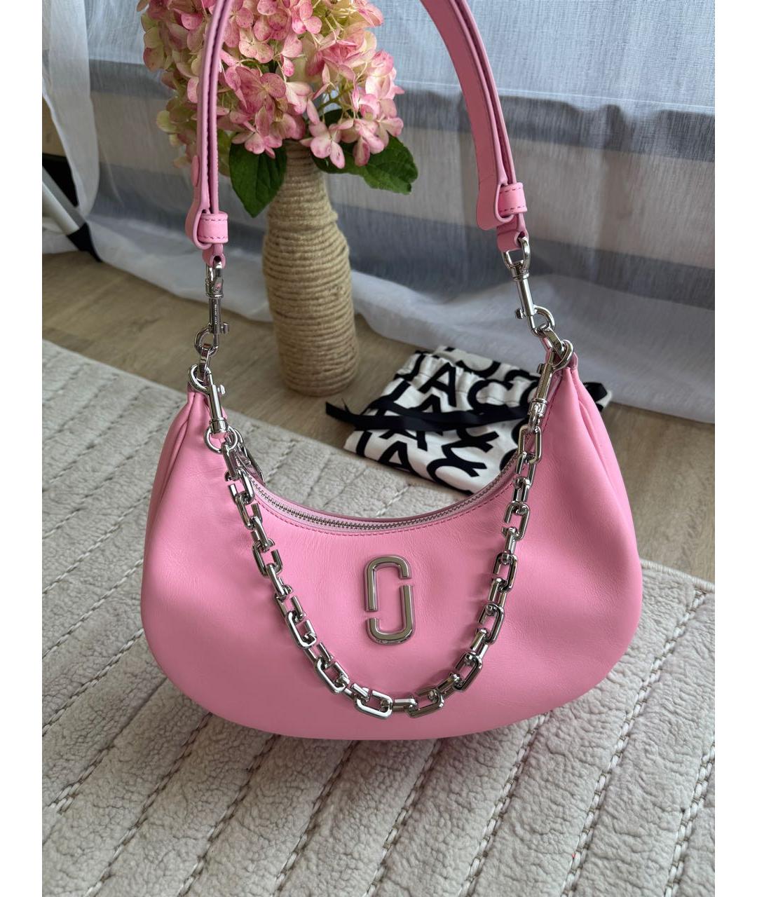 MARC JACOBS Розовая кожаная сумка с короткими ручками, фото 2