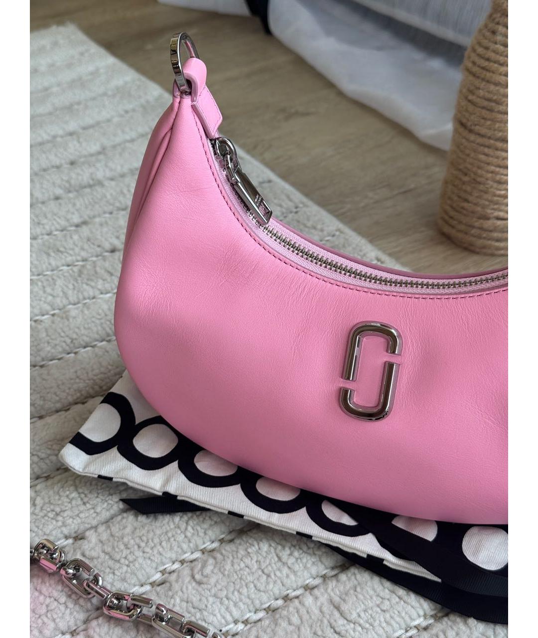 MARC JACOBS Розовая кожаная сумка с короткими ручками, фото 7