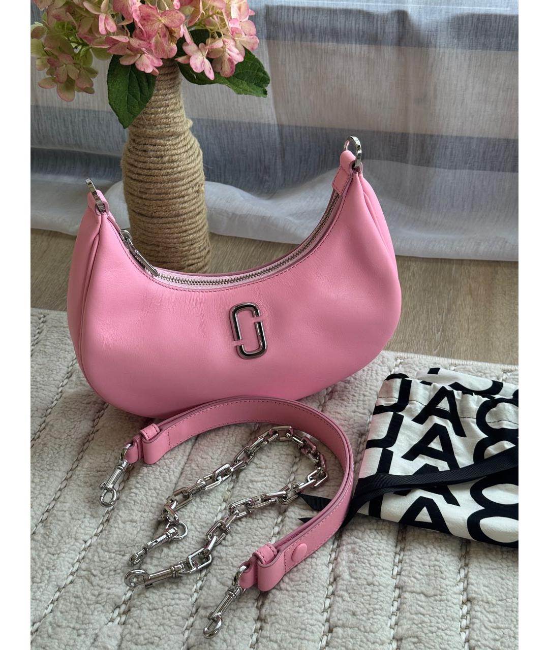 MARC JACOBS Розовая кожаная сумка с короткими ручками, фото 5