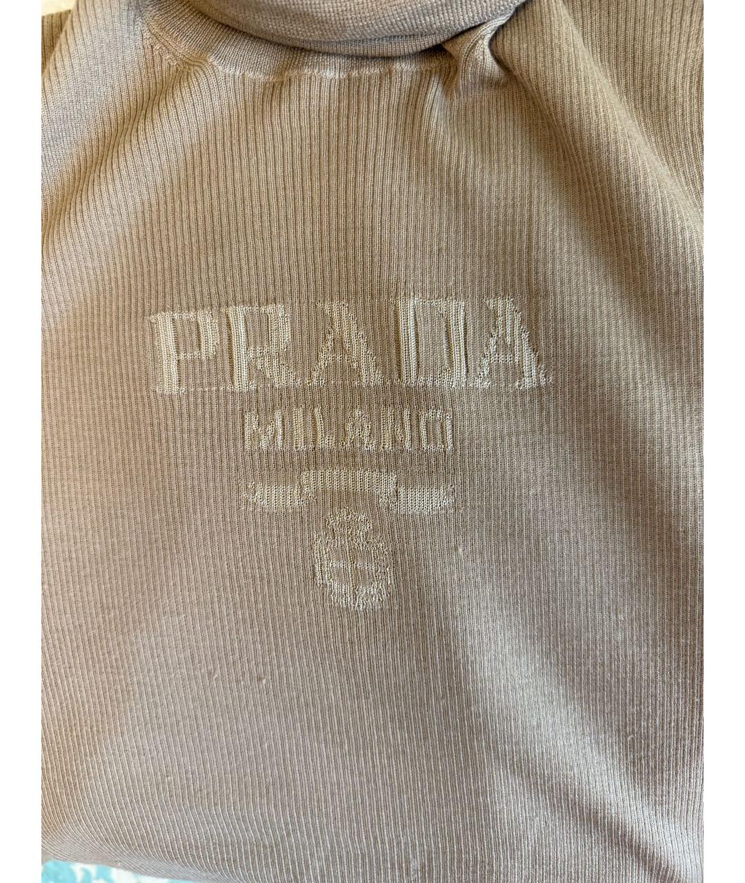 PRADA Бежевая хлопко-эластановая водолазка, фото 4