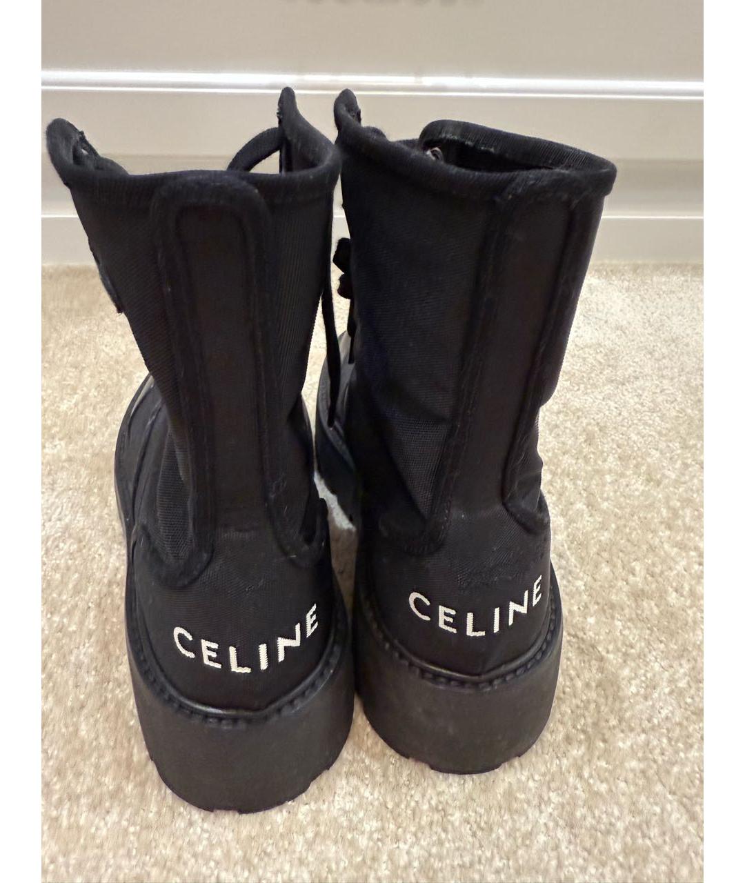 CELINE Черные текстильные ботинки, фото 4