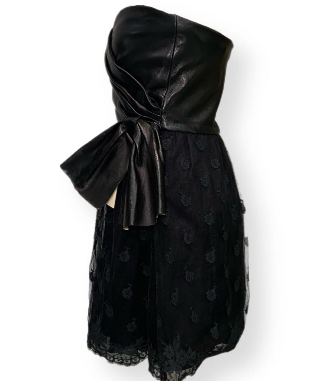 VALENTINO Черное кожаное платье, фото 3