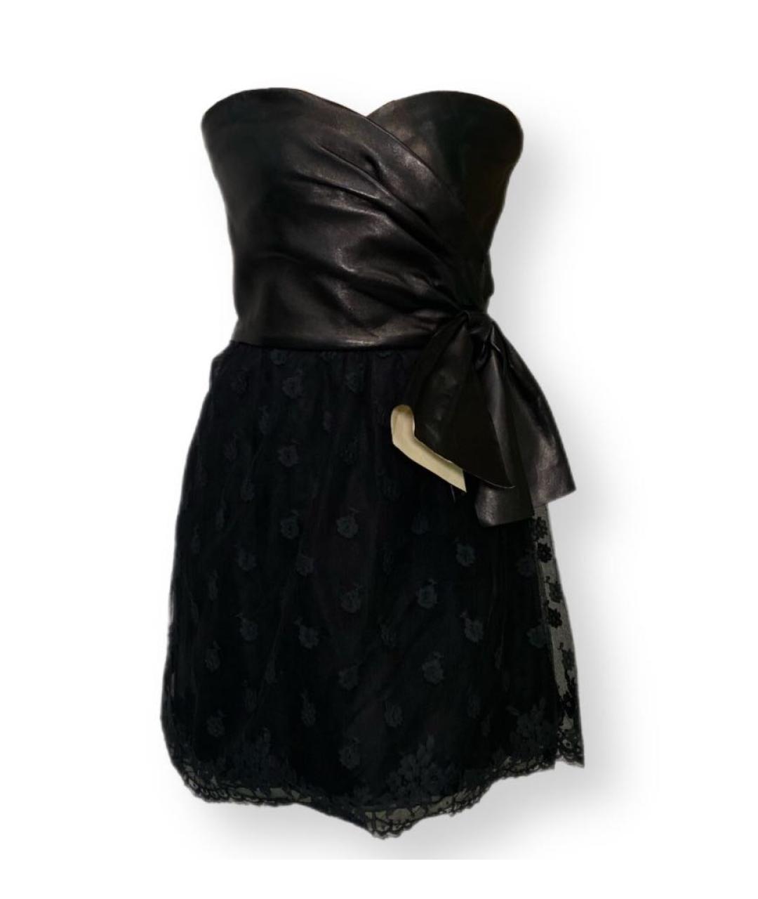 VALENTINO Черное кожаное платье, фото 1