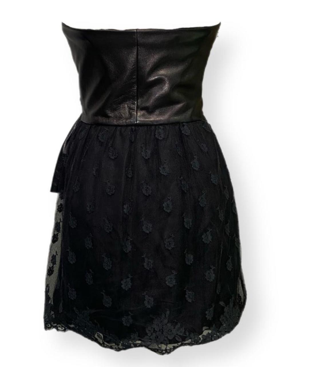 VALENTINO Черное кожаное платье, фото 2