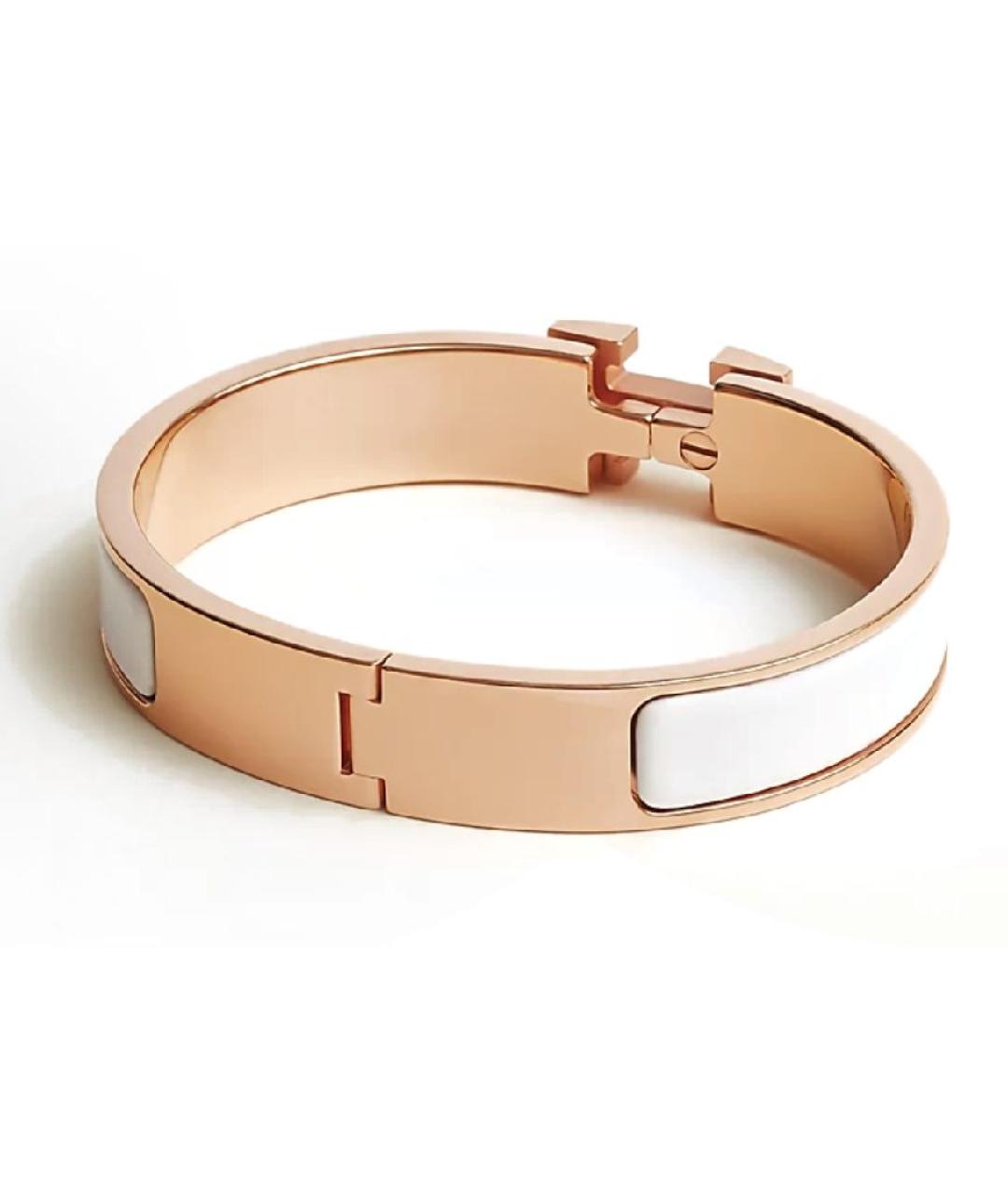 HERMES Белый металлический браслет, фото 2