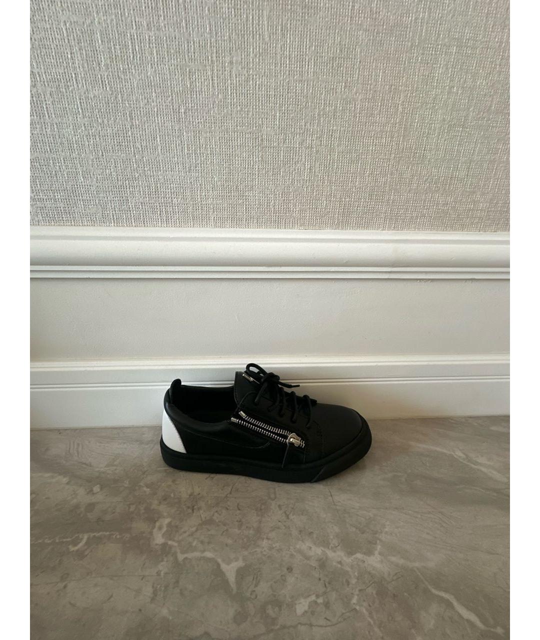 GIUSEPPE ZANOTTI DESIGN Черные кожаные кроссовки, фото 9