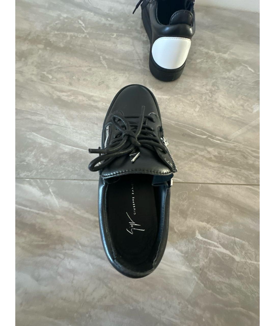 GIUSEPPE ZANOTTI DESIGN Черные кожаные кроссовки, фото 6