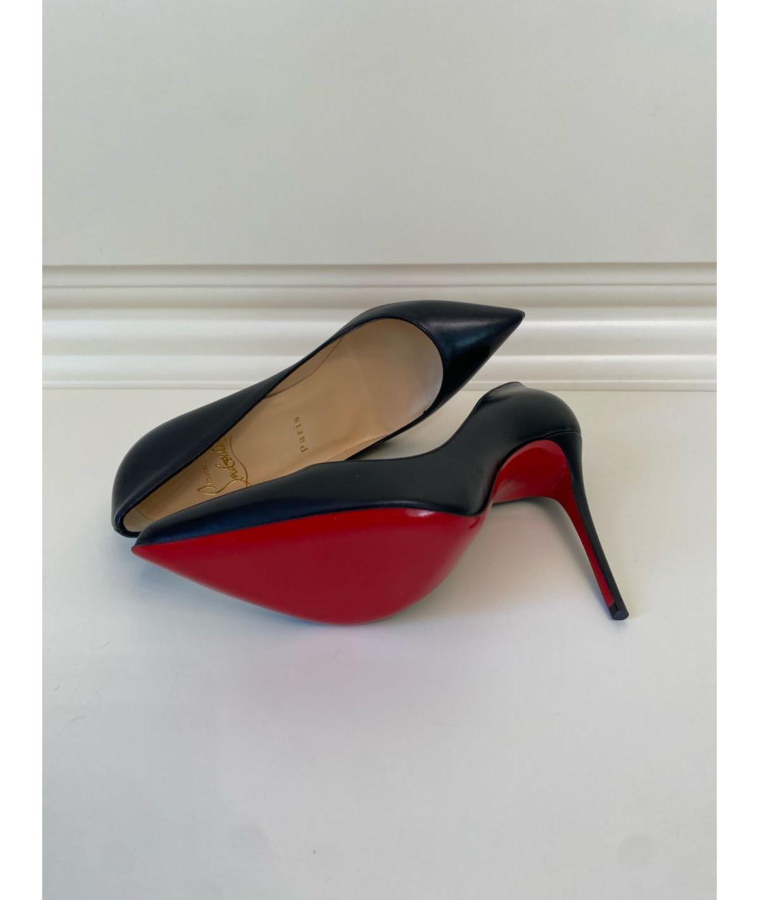 CHRISTIAN LOUBOUTIN Черные кожаные туфли, фото 4