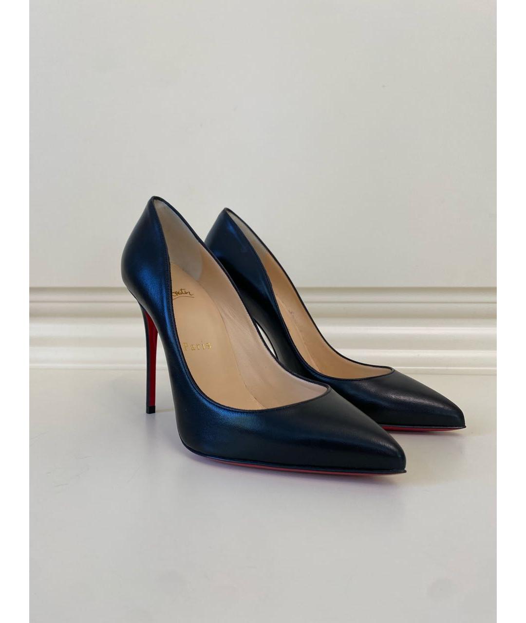 CHRISTIAN LOUBOUTIN Черные кожаные туфли, фото 2