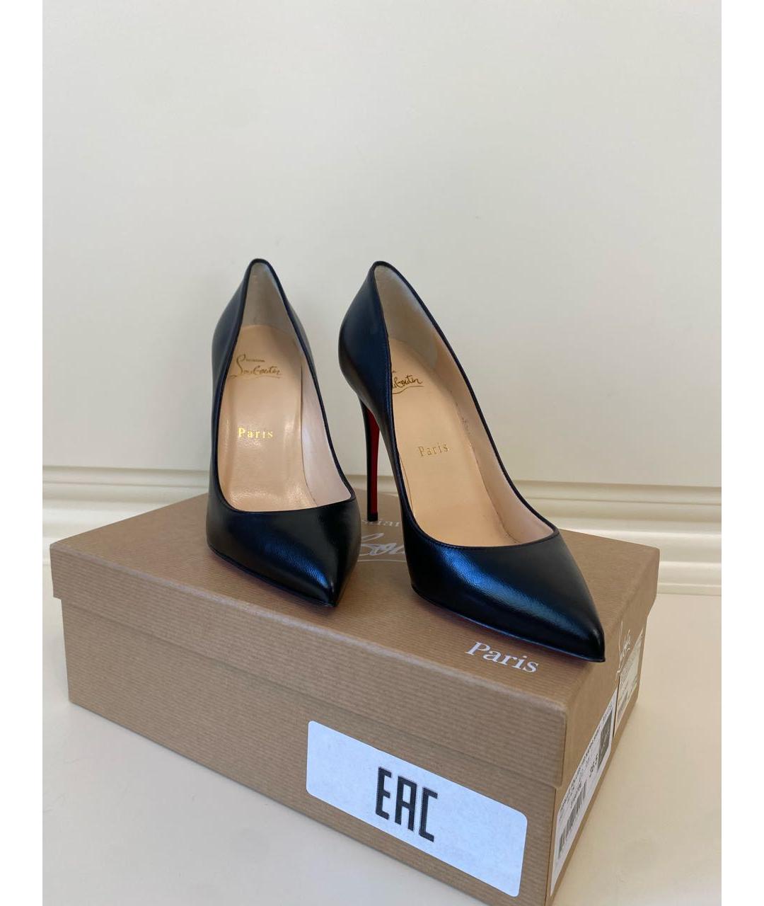 CHRISTIAN LOUBOUTIN Черные кожаные туфли, фото 6