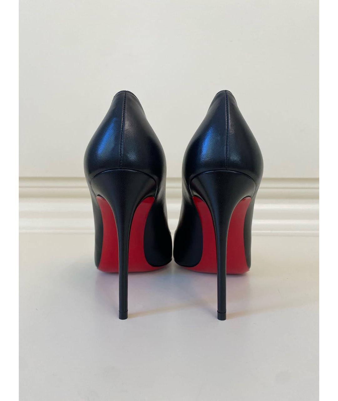 CHRISTIAN LOUBOUTIN Черные кожаные туфли, фото 3