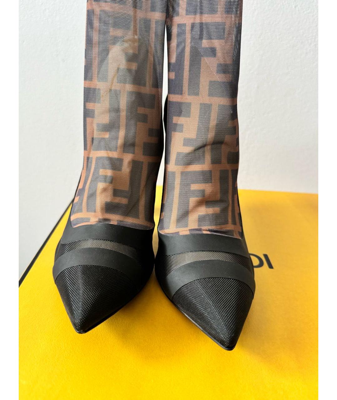 FENDI Черные текстильные туфли, фото 2