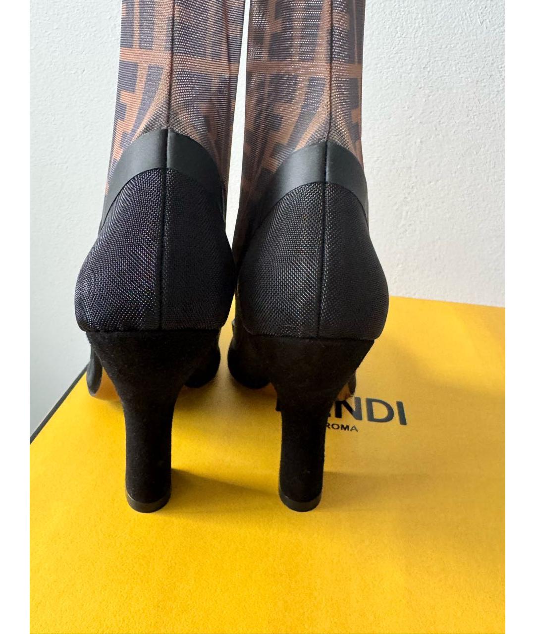 FENDI Черные текстильные туфли, фото 4