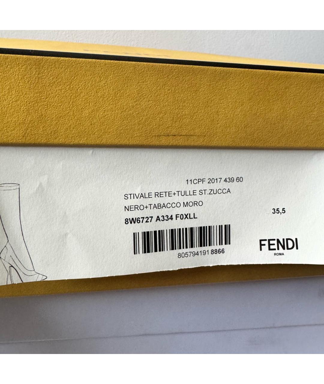 FENDI Черные текстильные туфли, фото 6