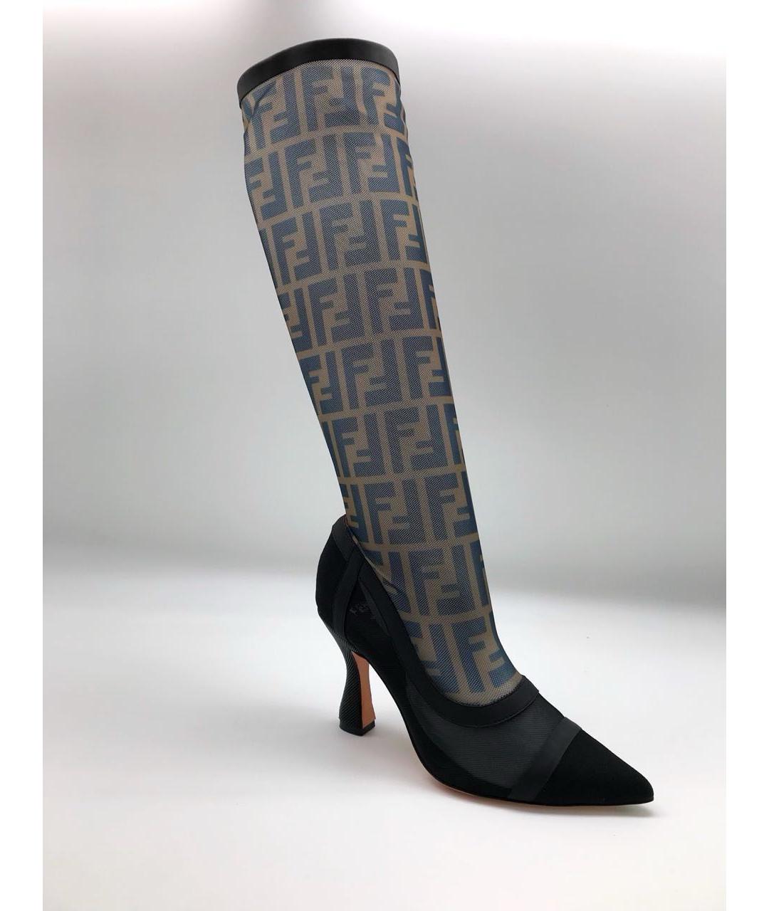 FENDI Черные текстильные туфли, фото 9
