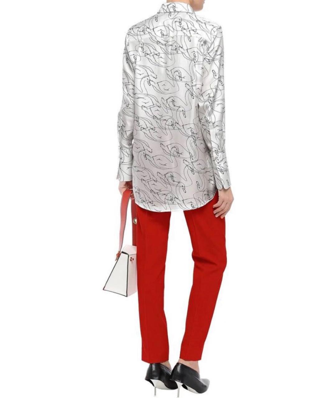 VICTORIA BECKHAM Оранжевое шерстяные прямые брюки, фото 3