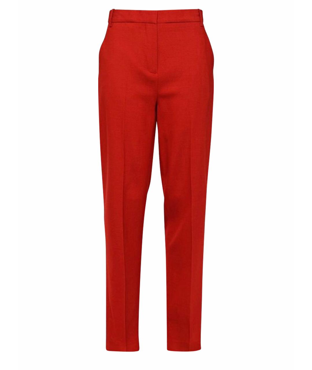 VICTORIA BECKHAM Оранжевое шерстяные прямые брюки, фото 1