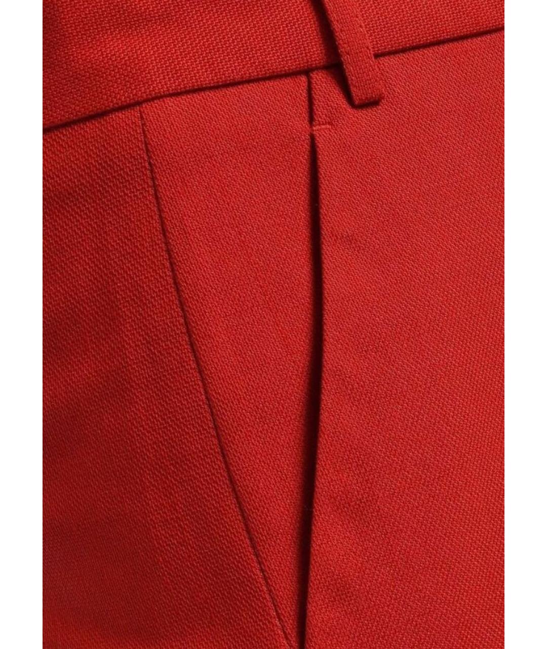 VICTORIA BECKHAM Оранжевое шерстяные прямые брюки, фото 4