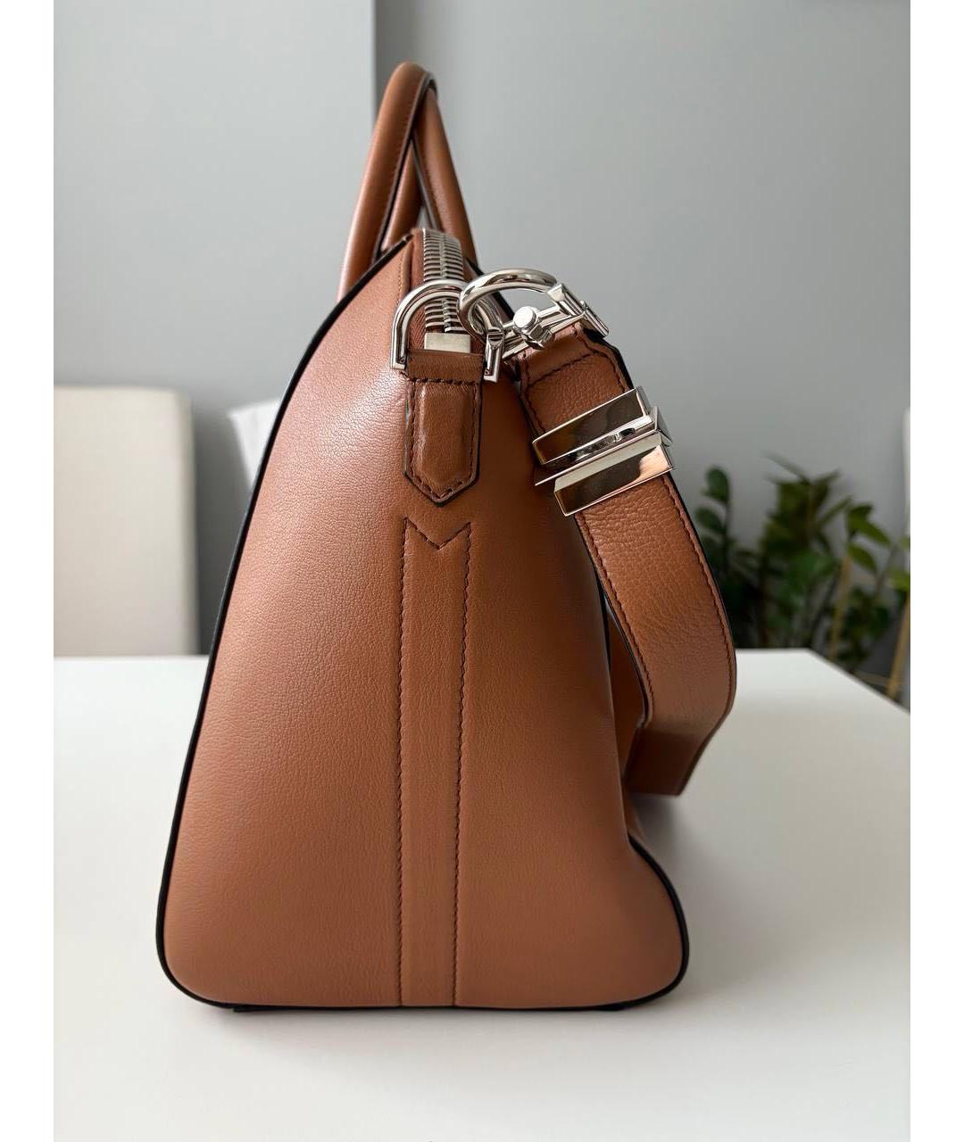 GIVENCHY Коричневая кожаная сумка с короткими ручками, фото 2