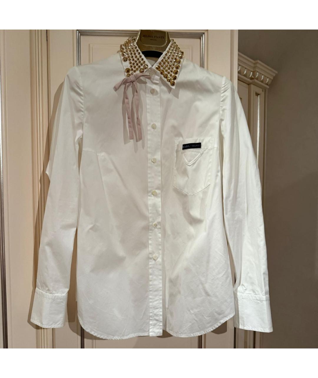 PRADA Белая хлопковая рубашка, фото 2