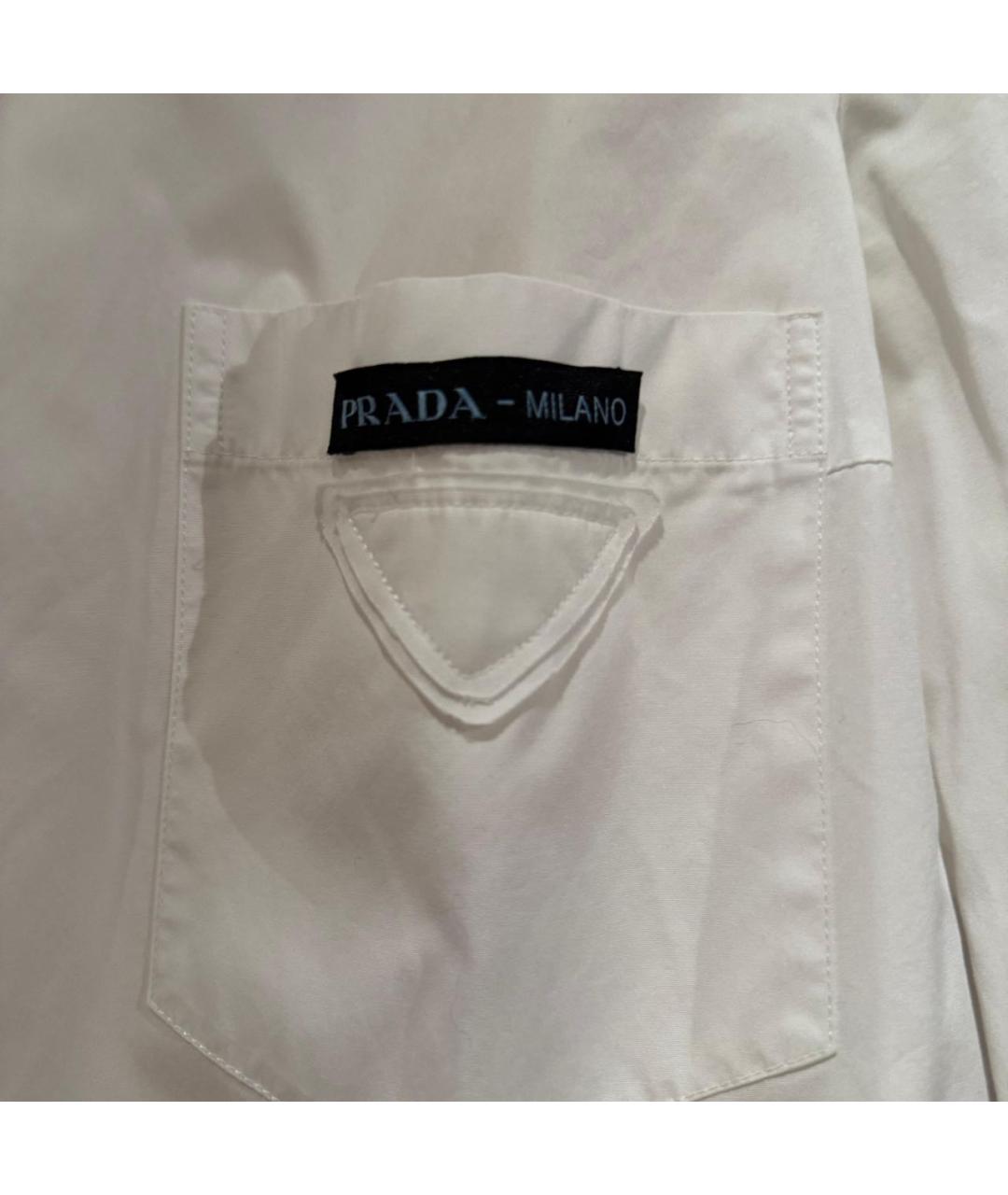 PRADA Белая хлопковая рубашка, фото 5