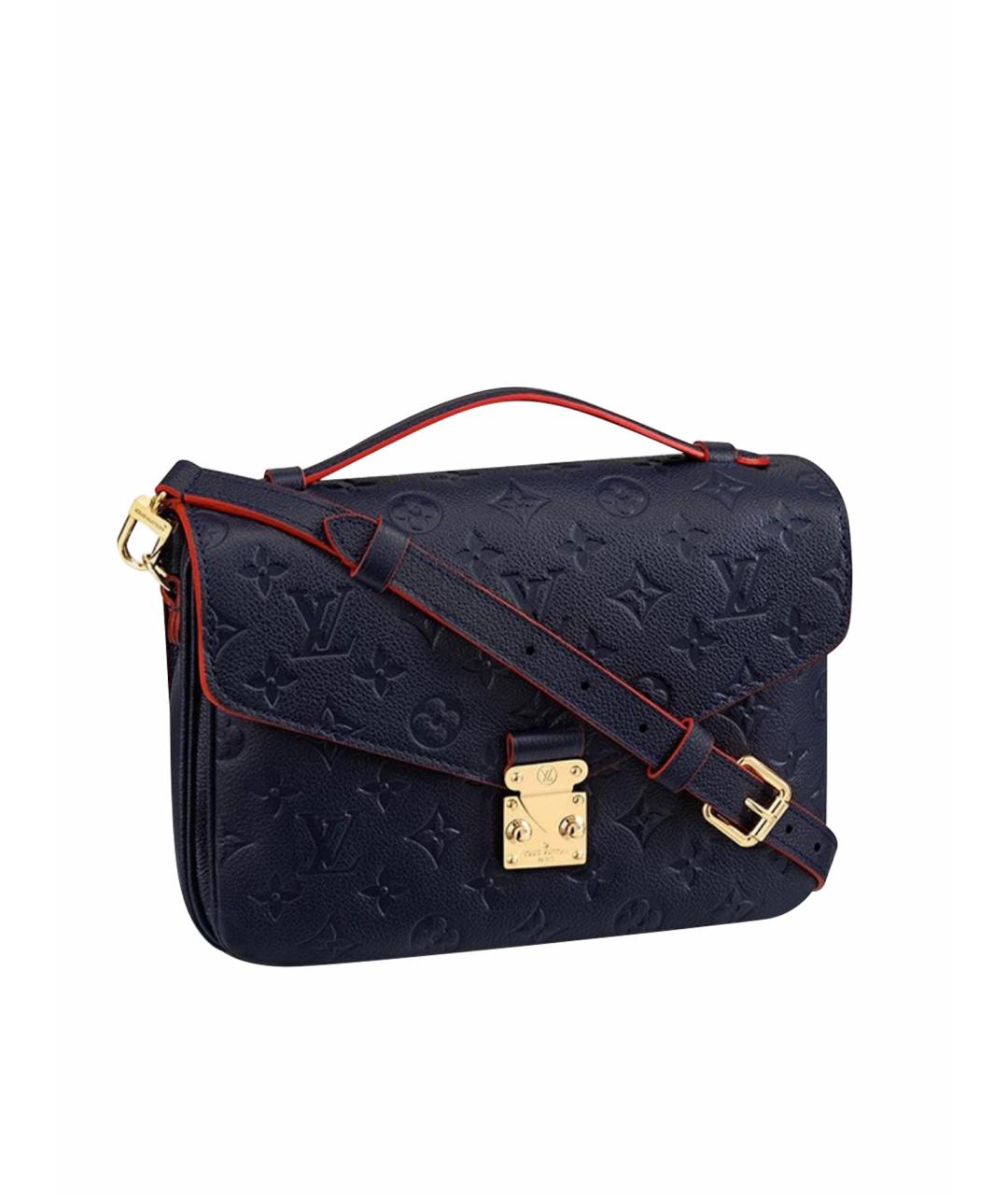 LOUIS VUITTON Темно-синяя кожаная сумка на плечо, фото 1