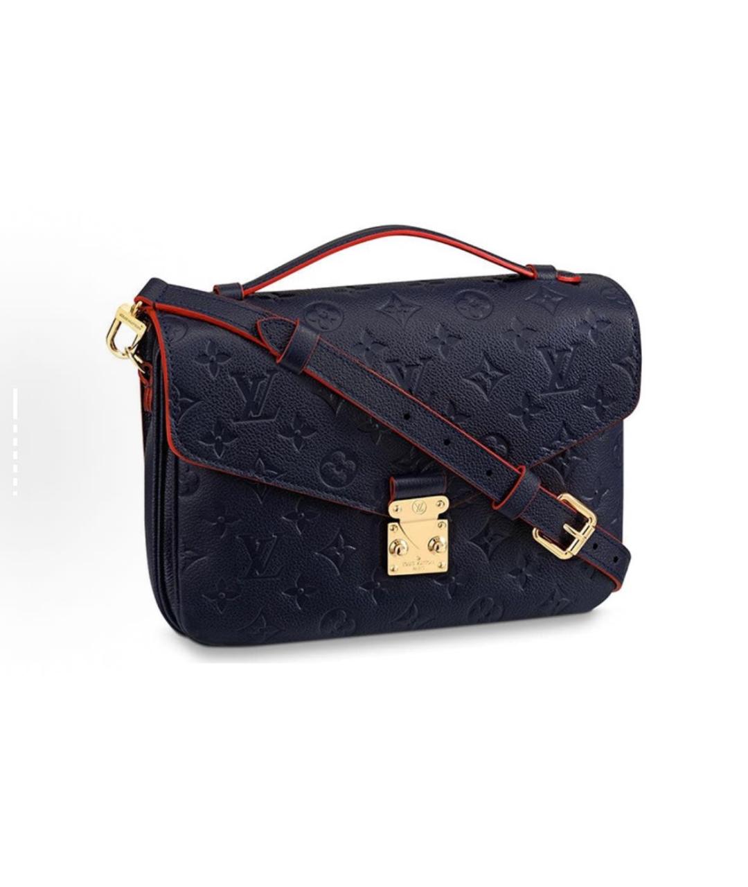 LOUIS VUITTON Темно-синяя кожаная сумка на плечо, фото 6