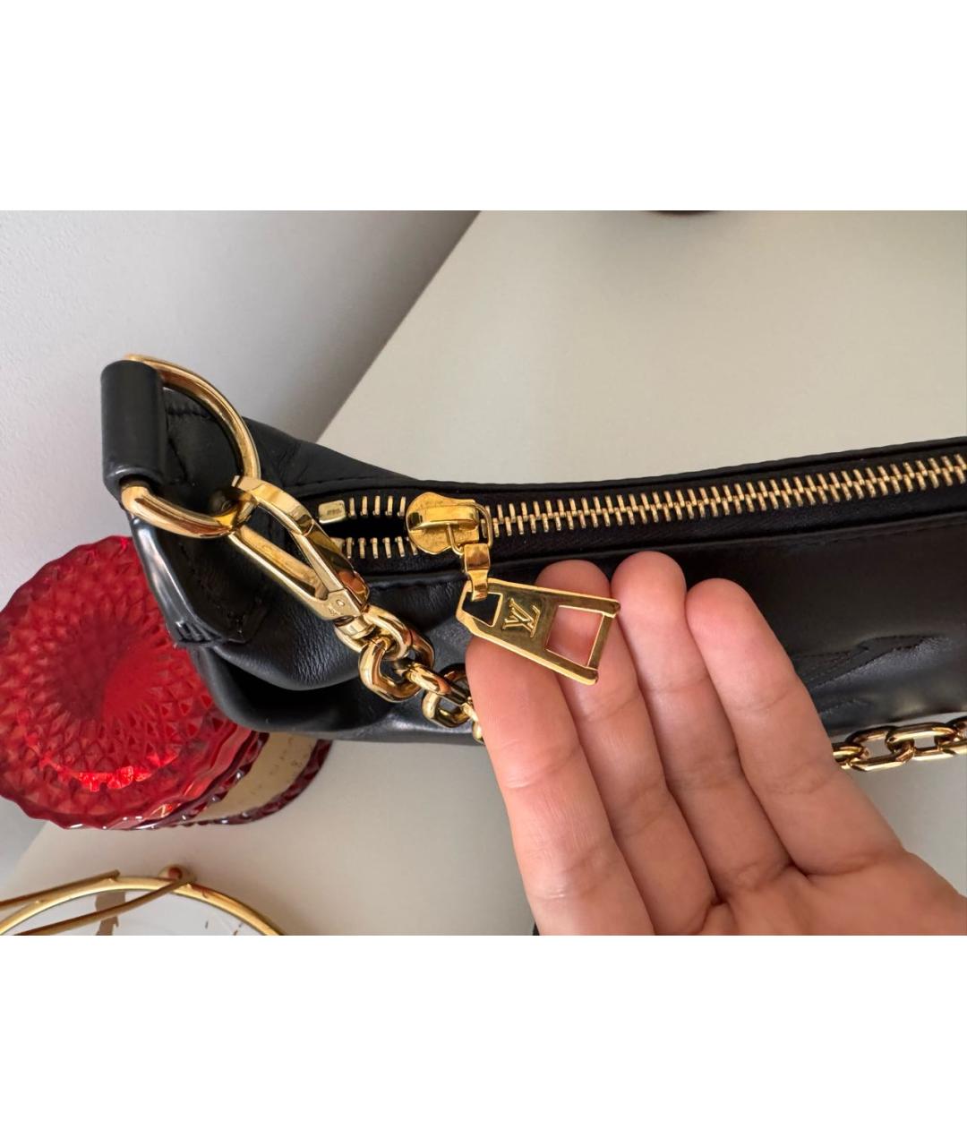 LOUIS VUITTON Черная кожаная сумка с короткими ручками, фото 2